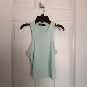 Sleeveless Ribbed Tank Top - Light Mint